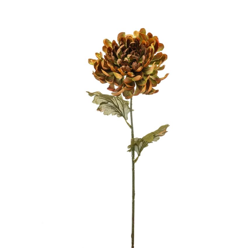 Chrysantum spray green/orange 74cm