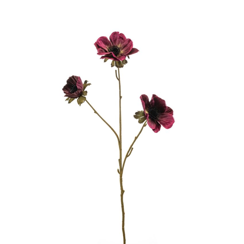Anemone spray burgundy 58cm