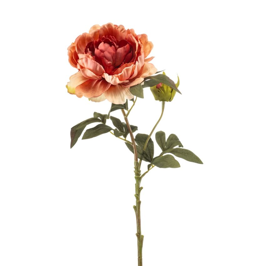 Peony spray peach 75cm