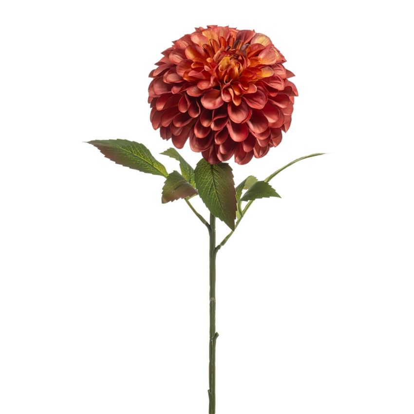 Dahlia pompon spray XL orange 77cm