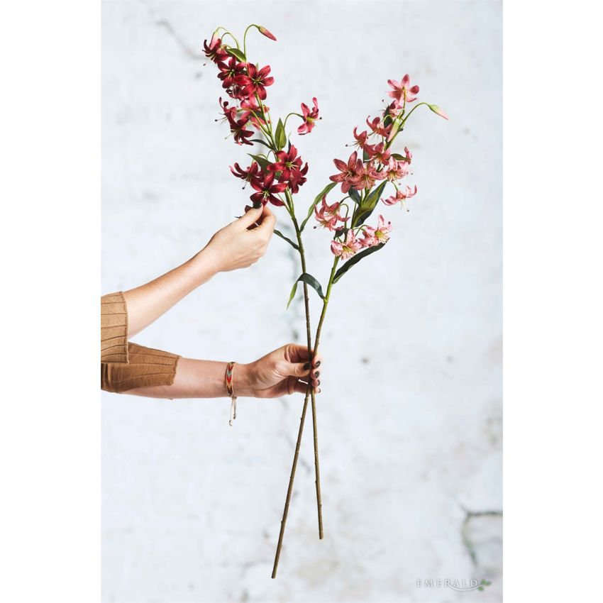 Lily spray tt pink 80cm