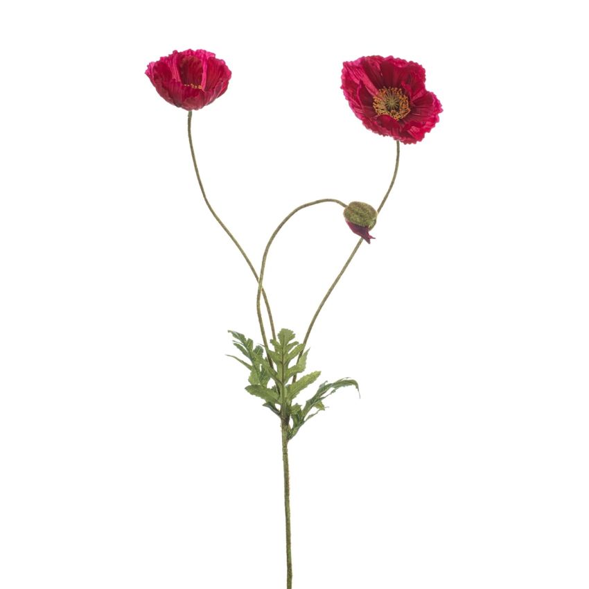 Poppy spray fuchsia 75cm