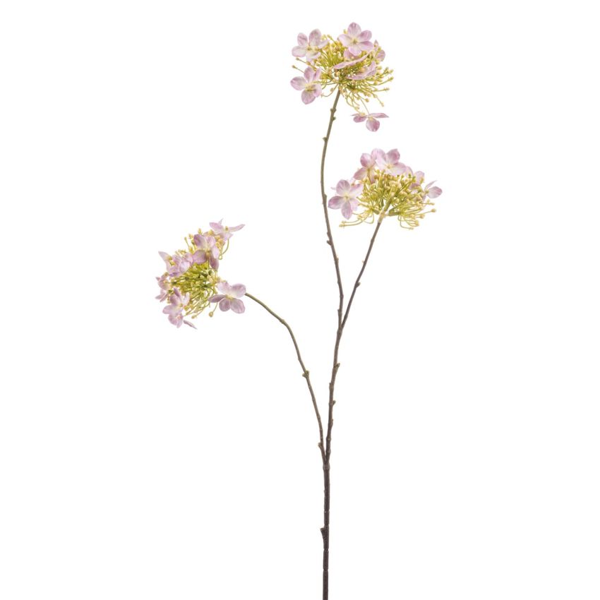 Hydrangea spray w buds lt pink 82cm