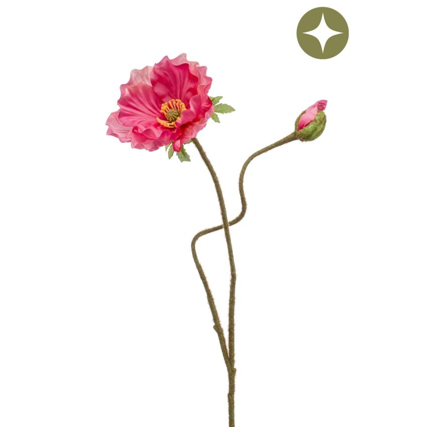 Poppy spray pink 74cm