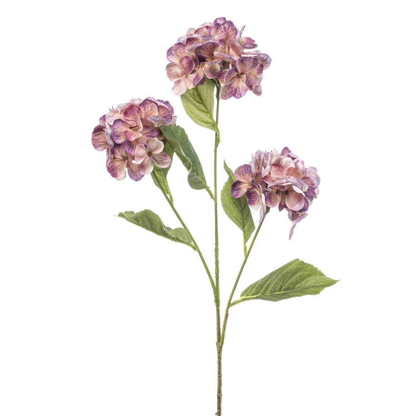 Hydrangea spray peach/purple 75cm