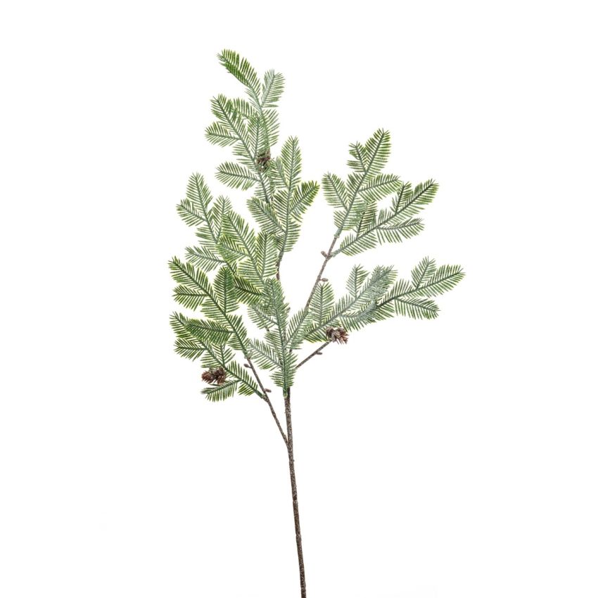 Pine spray green snow glitter 65cm