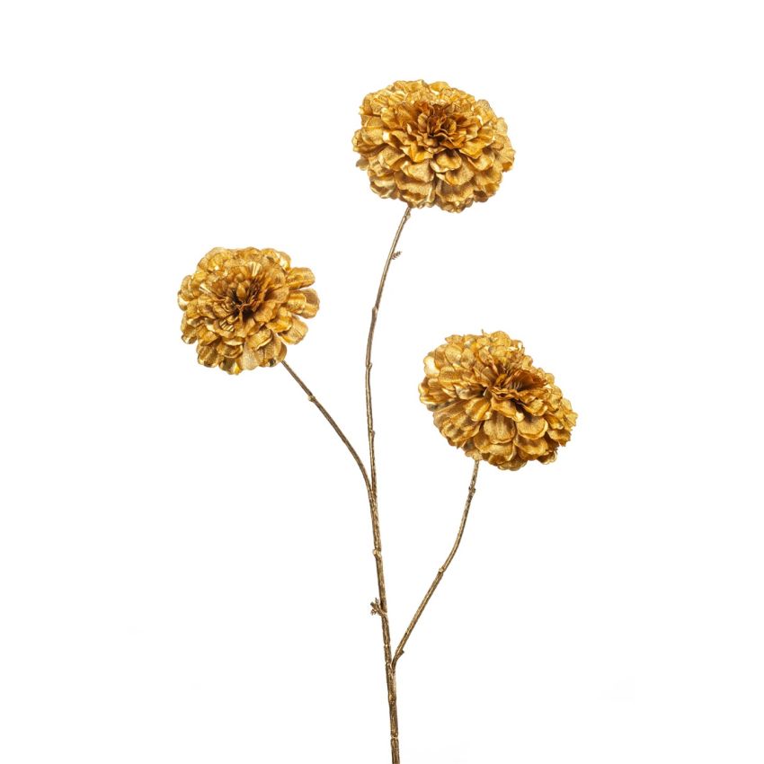 Zinnia spray yellow/gold 80cm