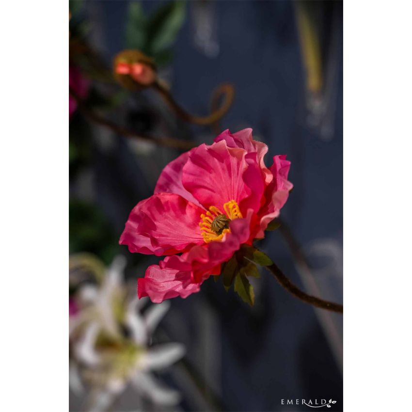 Poppy spray pink 74cm