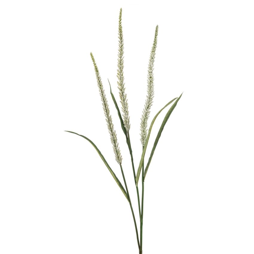 Grass flower spray x3 white 115cm