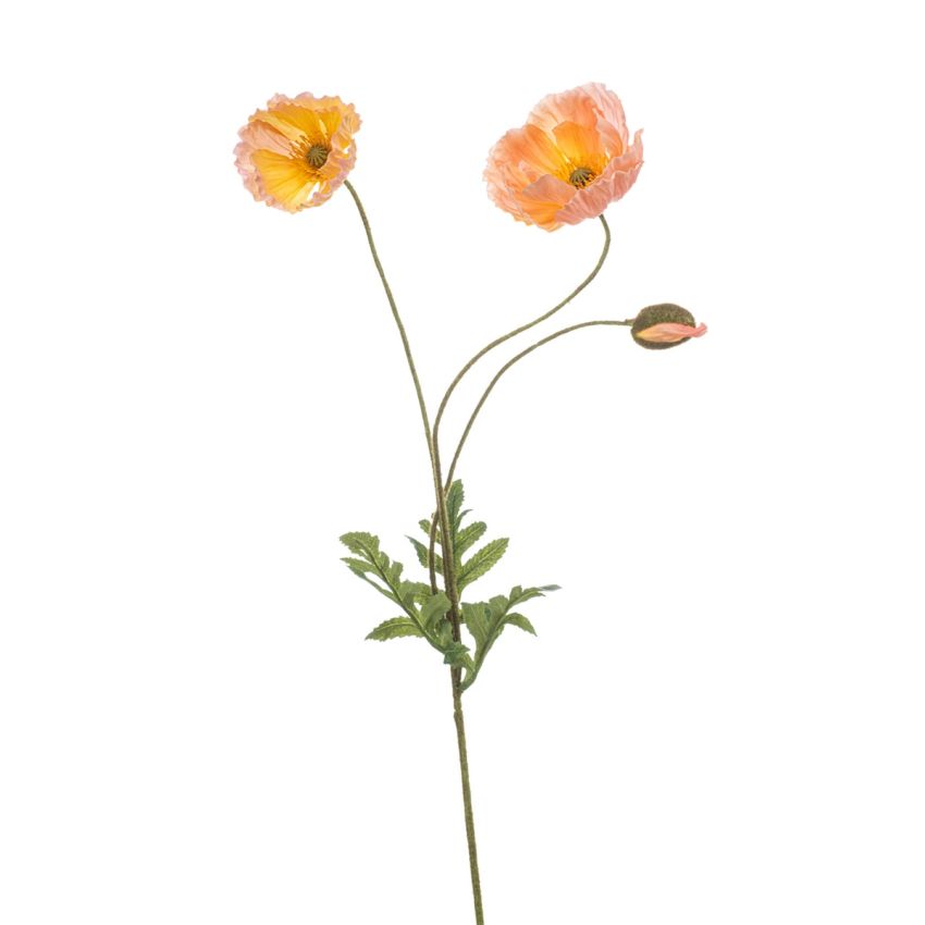 Poppy spray peach 75cm