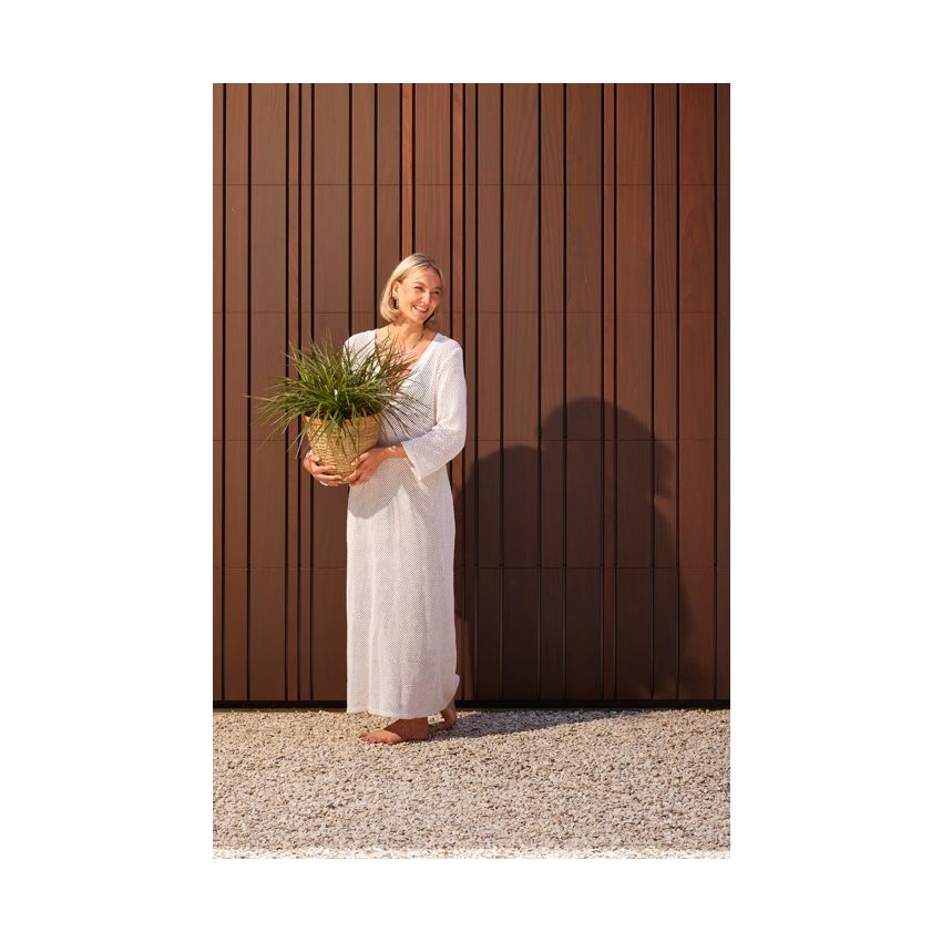 Grass bush UV green/red 40cm