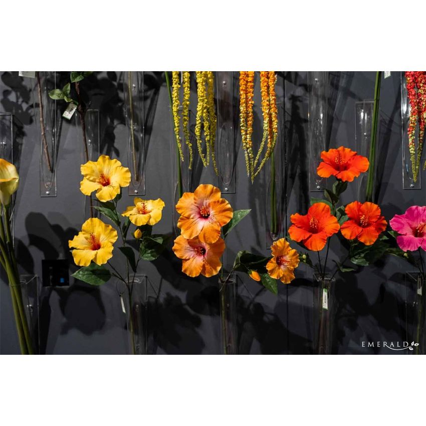 Hibiscus spray lt orange 82cm