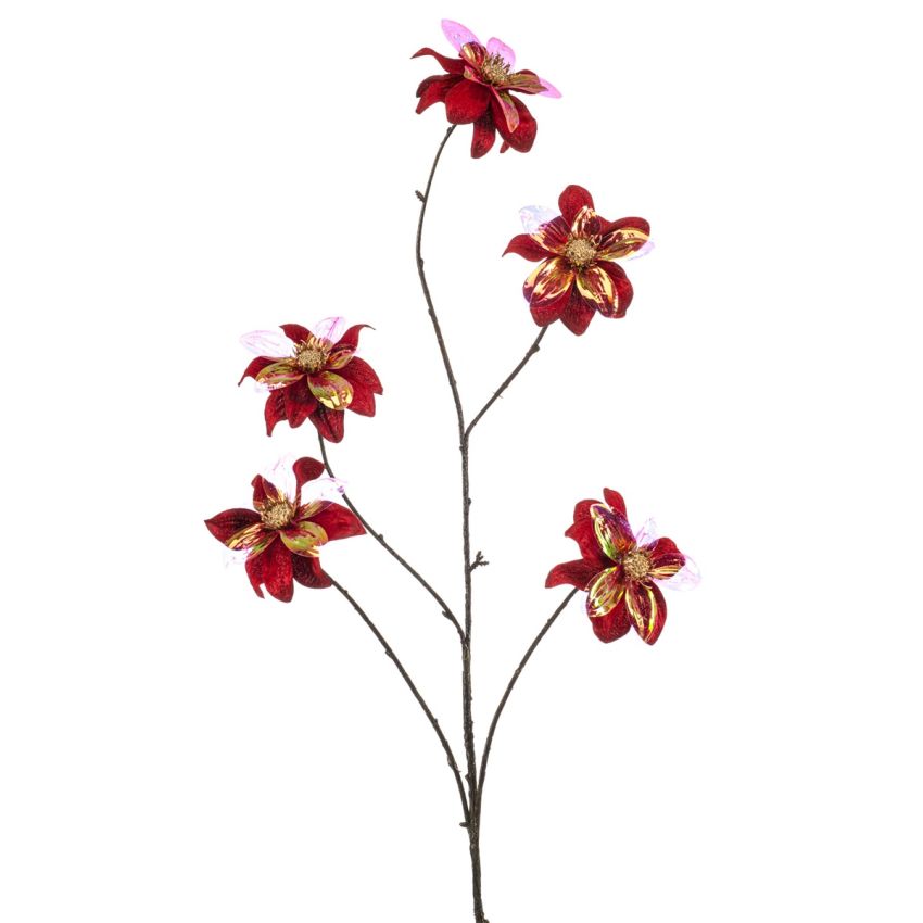 Dahlia spray x5 red glamour 110cm