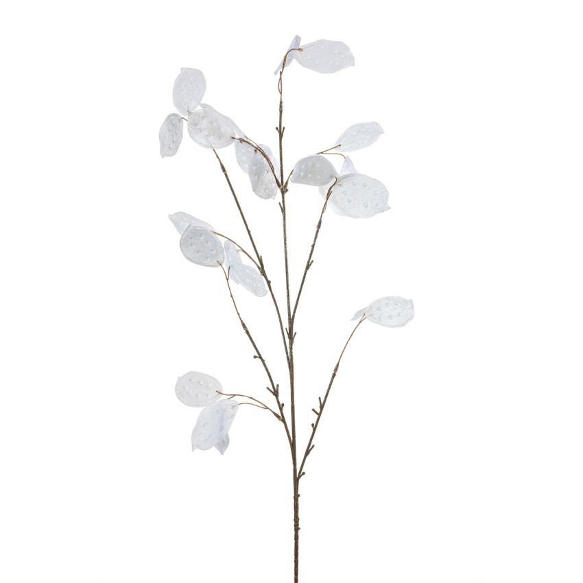 Lunaria spray white glitter 80cm