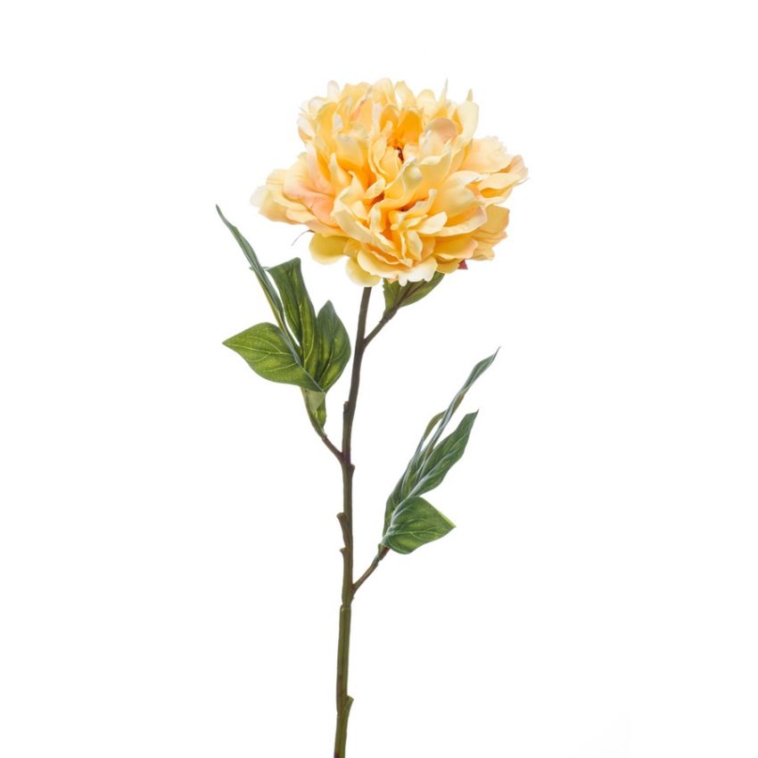 Peony chelsea spray yellow 77cm