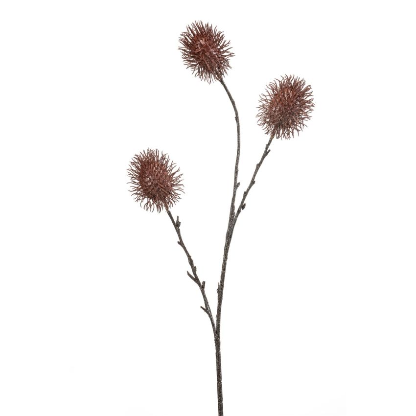 Thistle spray brown glitter 77cm