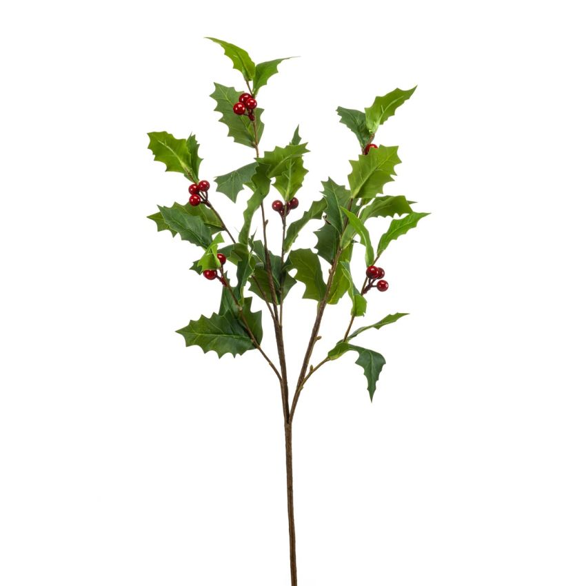 Holly berry spray green/red 90cm