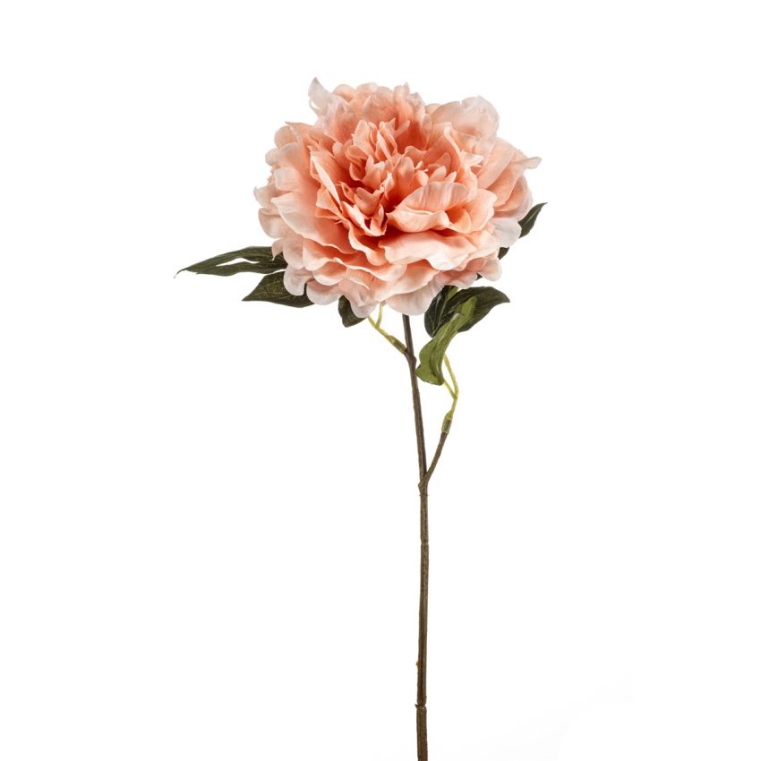 Peony spray peach 57cm