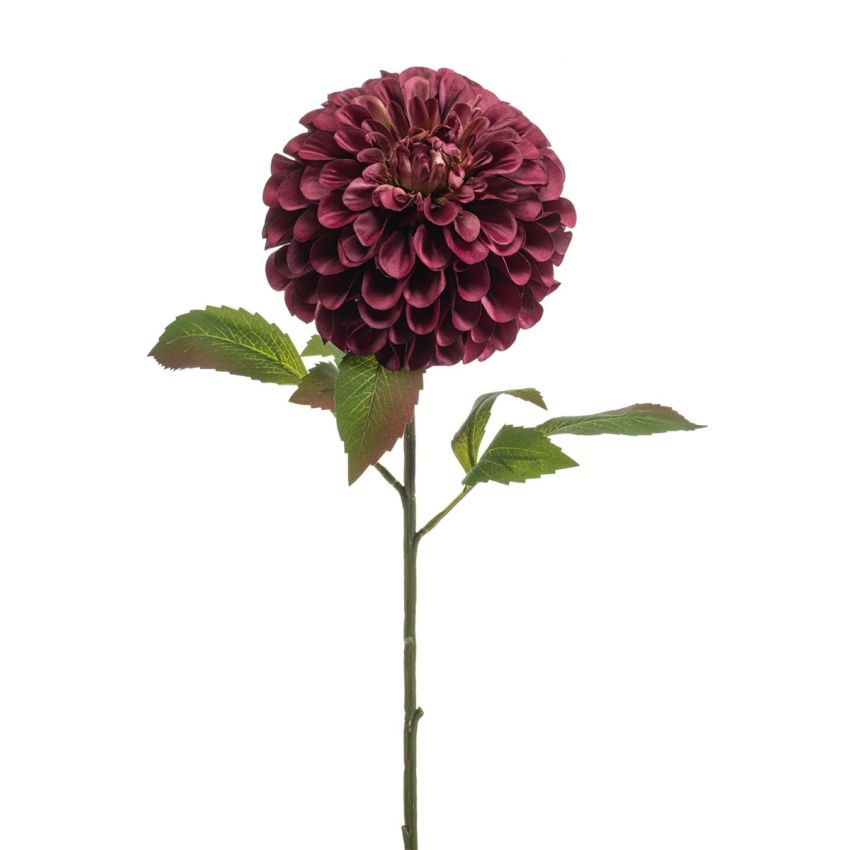 Dahlia pompon spray XL burgundy 77cm
