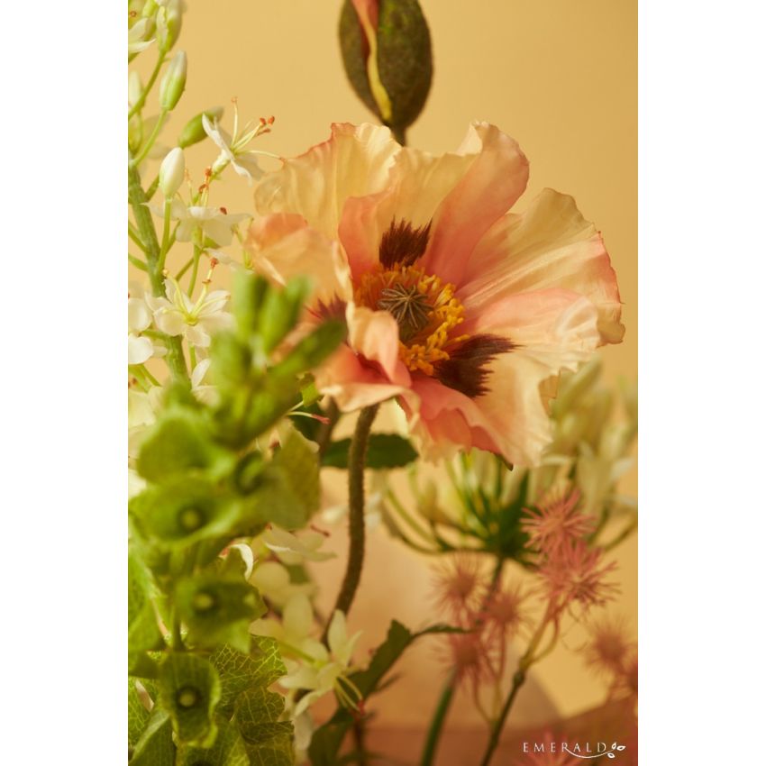 Poppy spray peach 90cm
