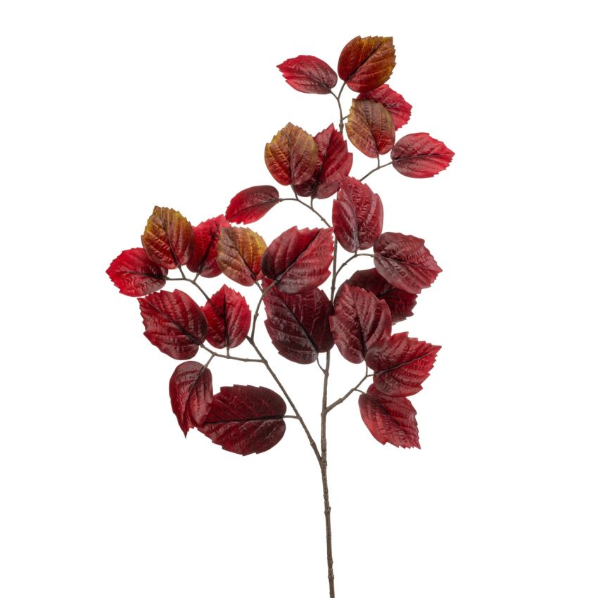 Birch lvs spray burgundy 80cm