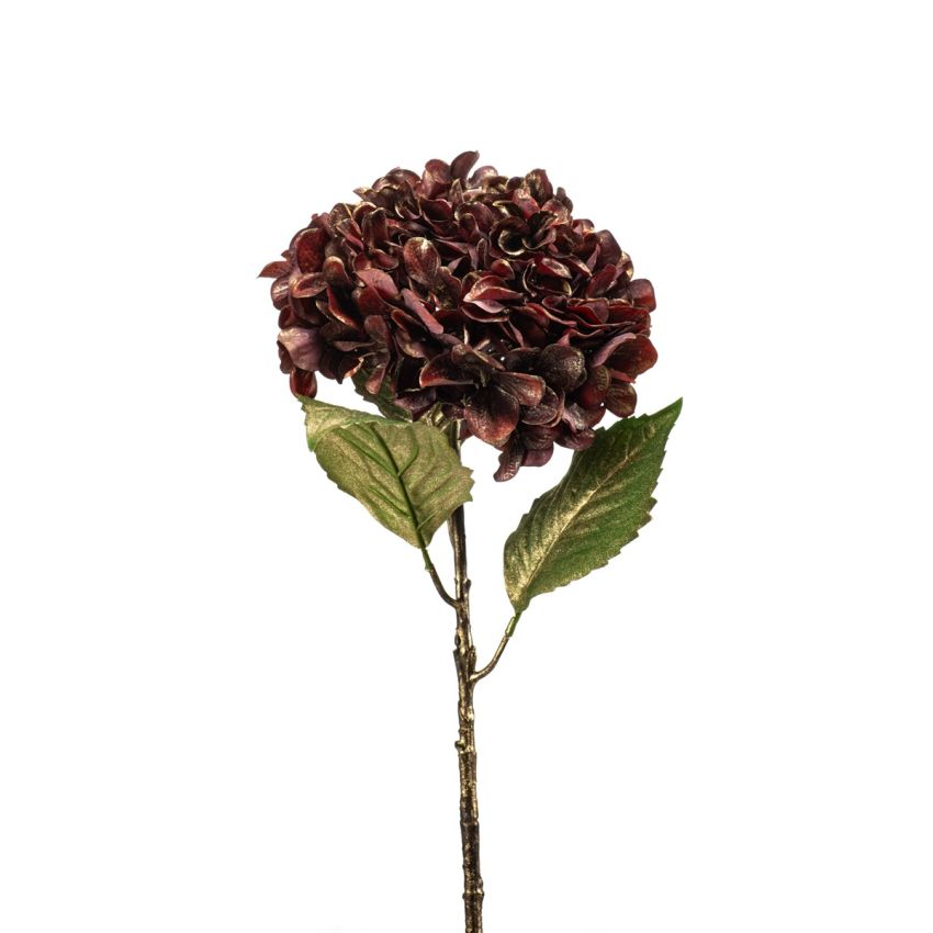 Hydrangea spray red/gold 55cm