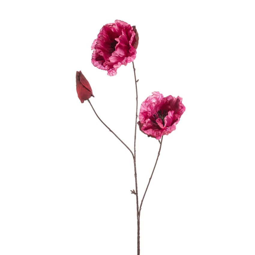 Poppy spray x3 pink 82cm