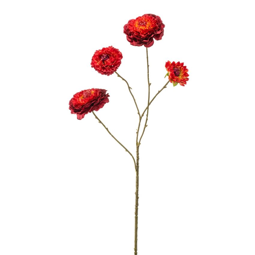 Zinnia spray x4 red 70cm
