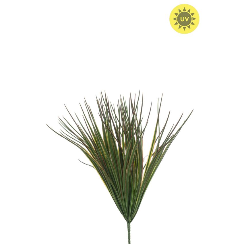 Grass bush UV green/red 40cm