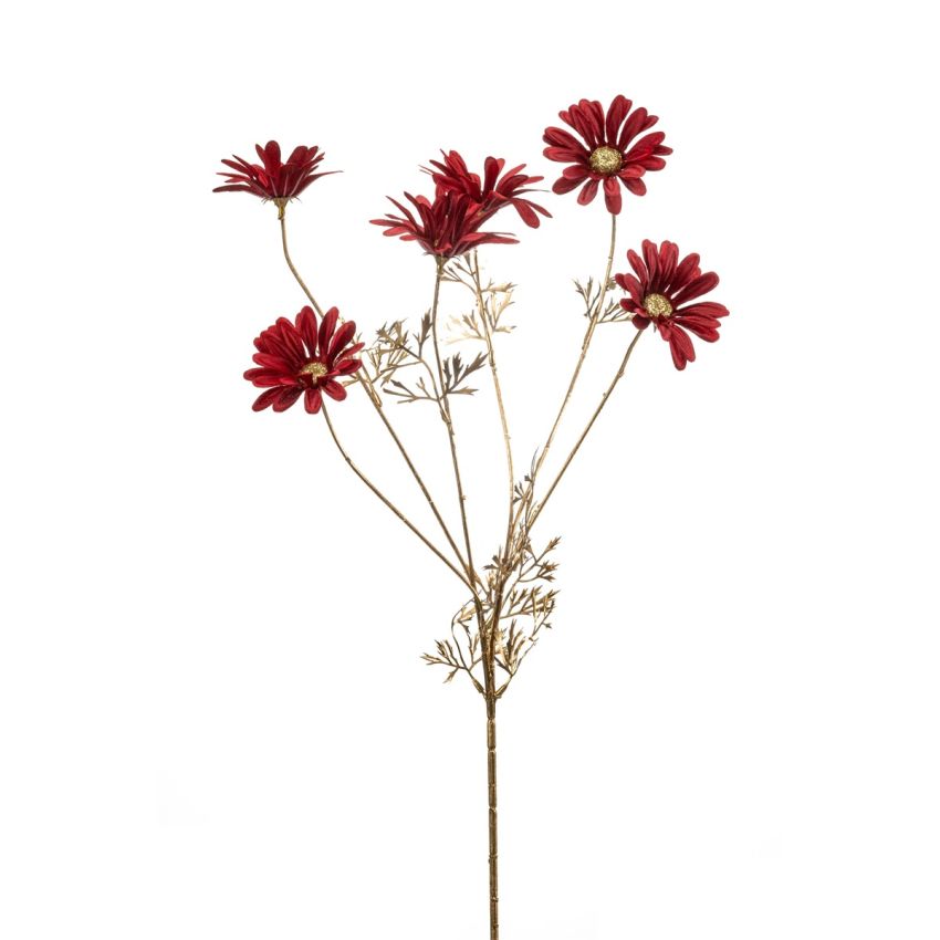Daisy spray red/gold 80cm