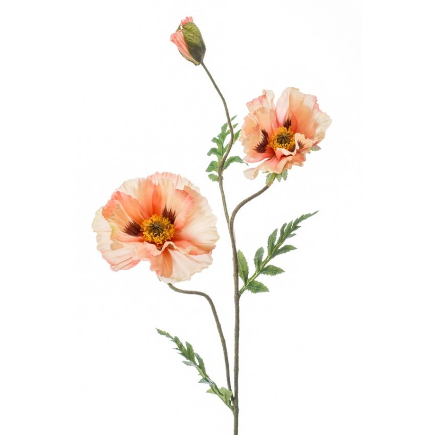 Poppy spray peach 90cm