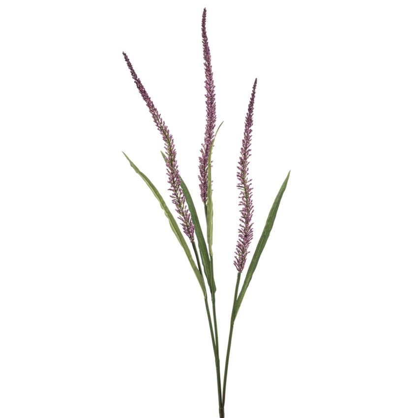 Grass flower spray x3 purple 115cm
