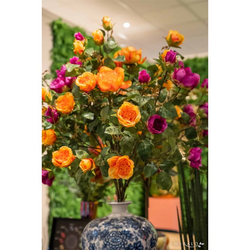 Rose london branch x3 orange 110cm