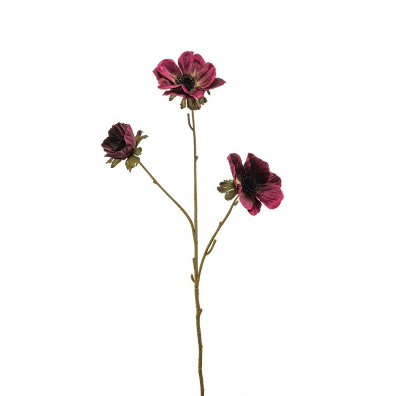 Anemone spray burgundy 58cm