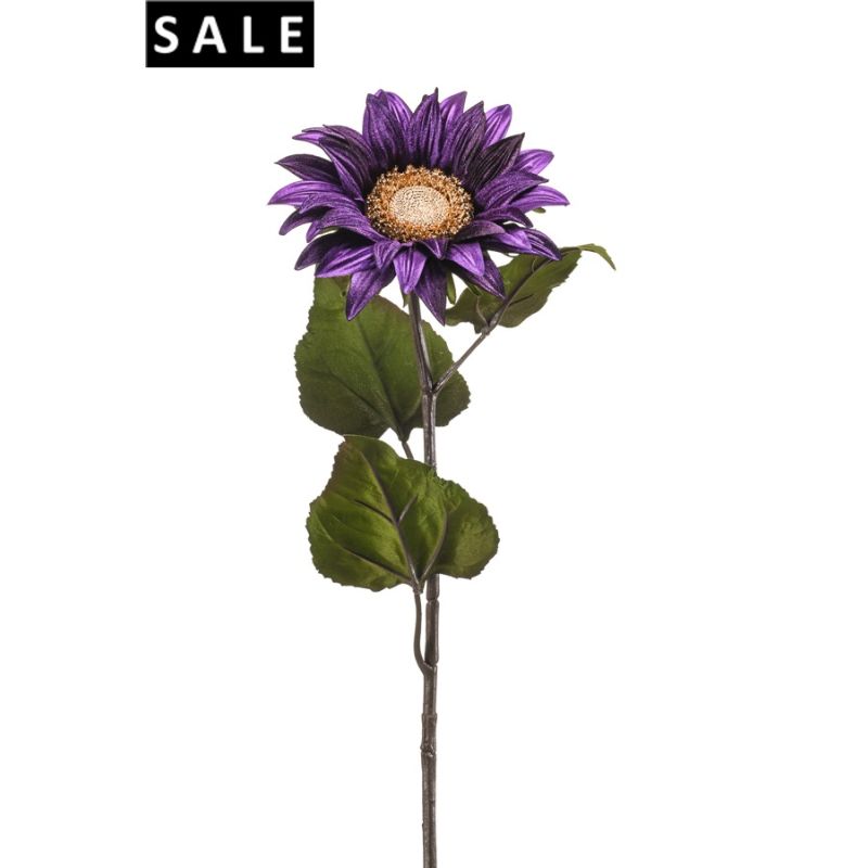 Sunflower velvet spray purple 78cm