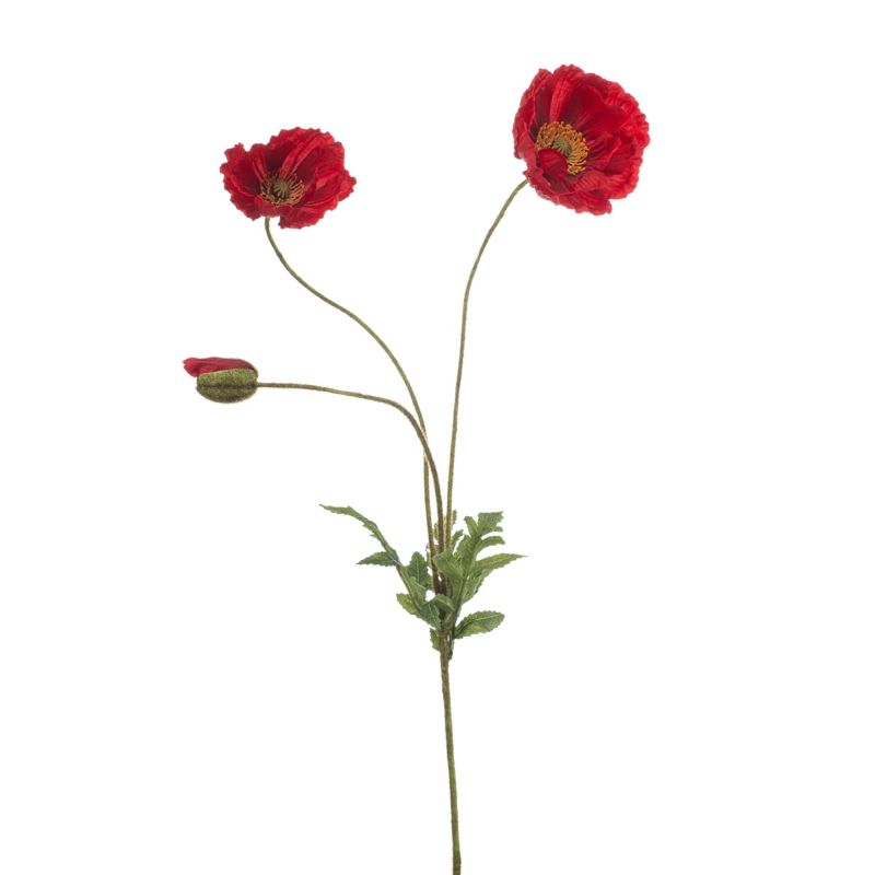 Poppy spray red 75cm