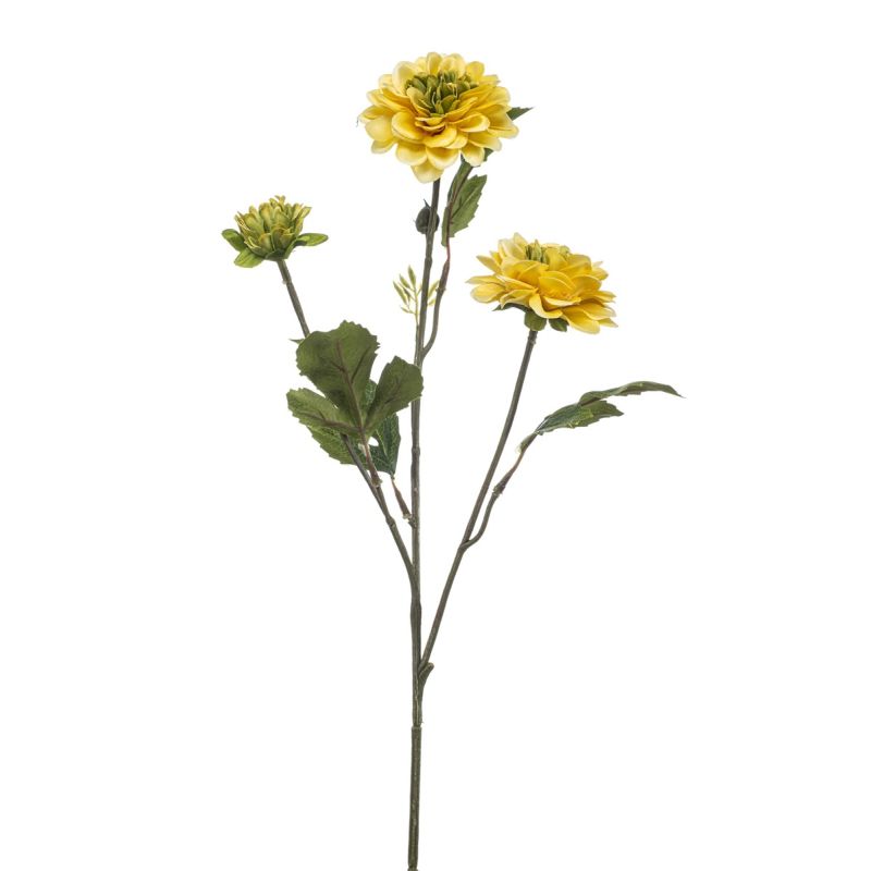 Dahlia spray x3 yellow 60cm