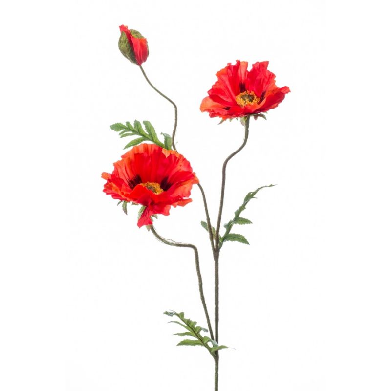 Poppy spray red 90cm