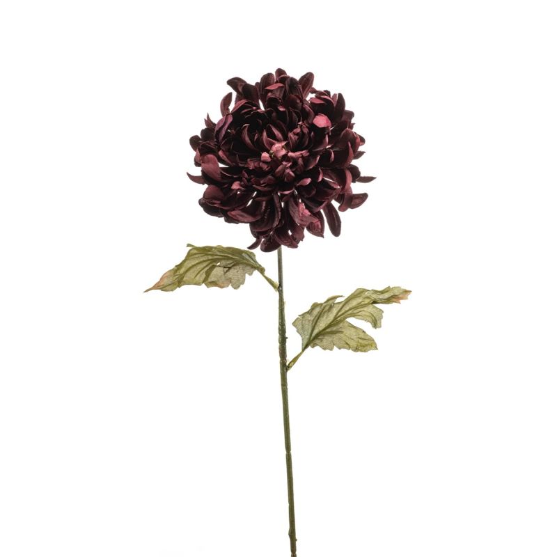 Chrysantum spray burgundy 74cm