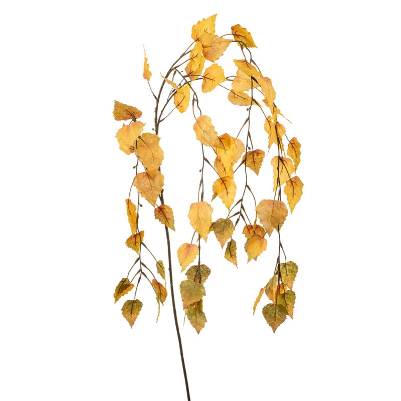 Birch lvs hanging spray x4 yellow 140cm