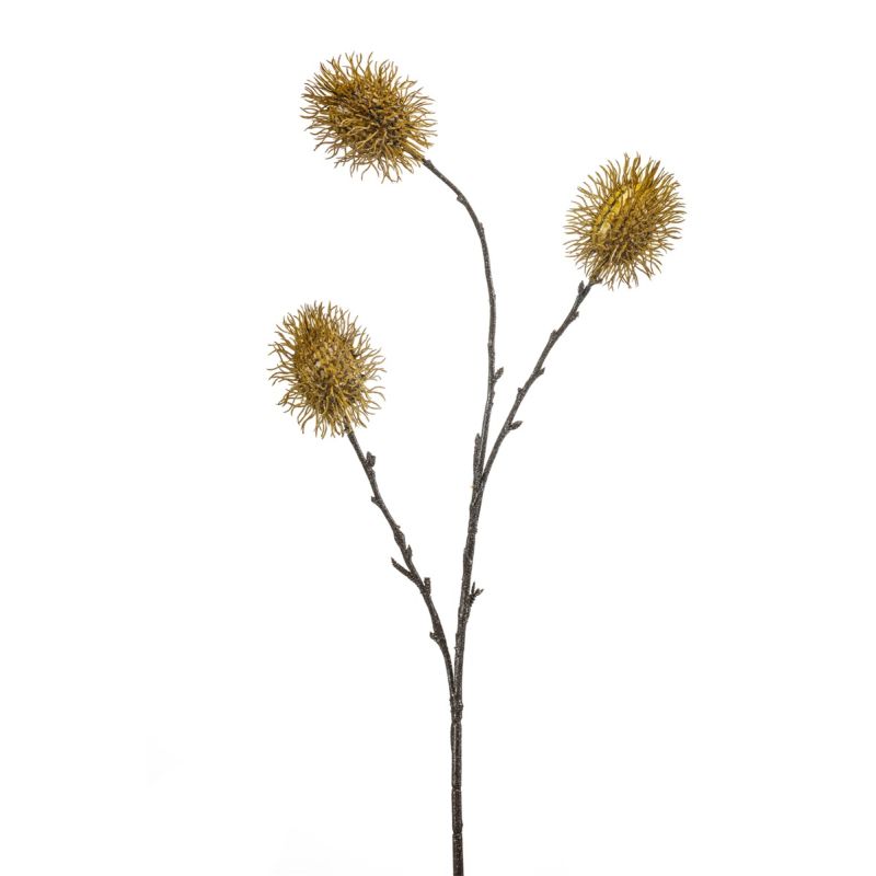 Thistle spray green glitter 77cm