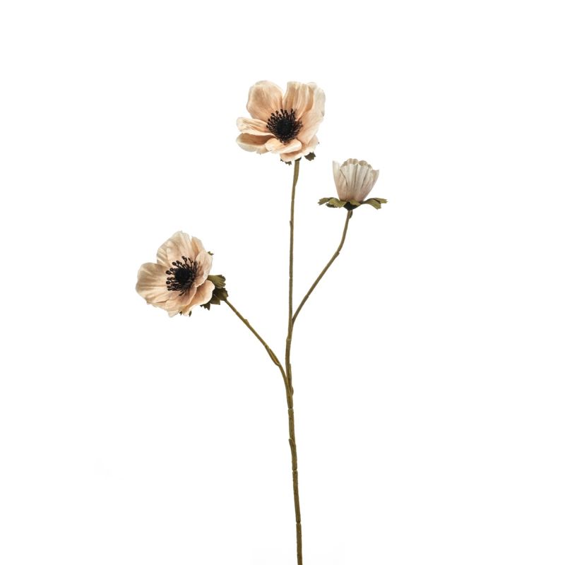 Anemone spray beige 58cm