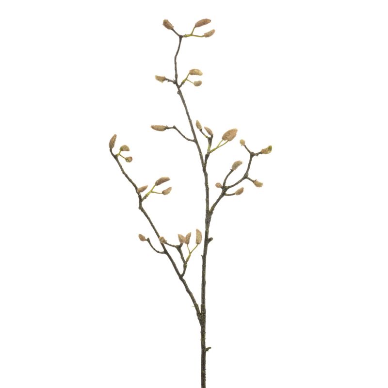 Magnolia buds spray lt brown 90cm