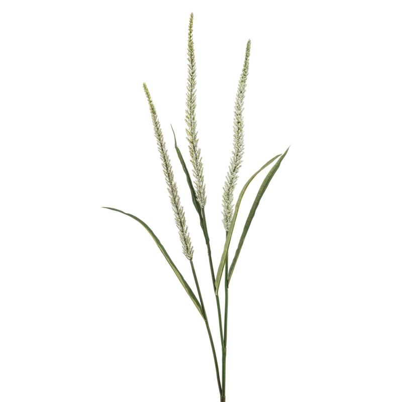 Grass flower spray x3 white 115cm