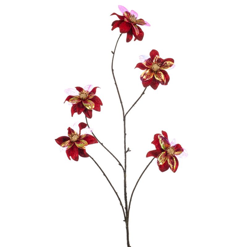 Dahlia spray x5 red glamour 110cm