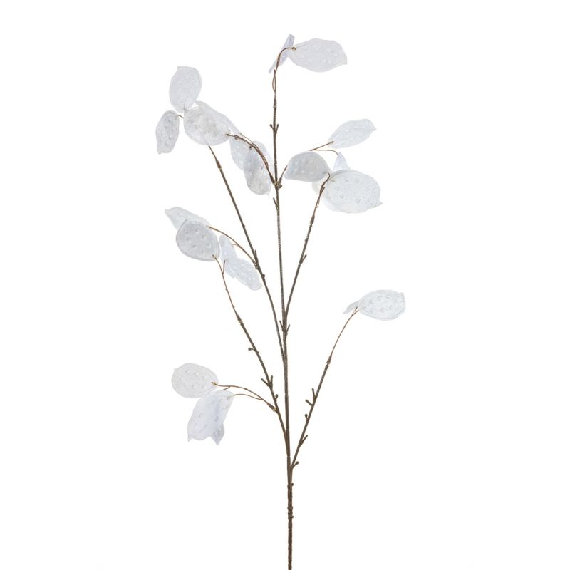 Lunaria spray white glitter 80cm