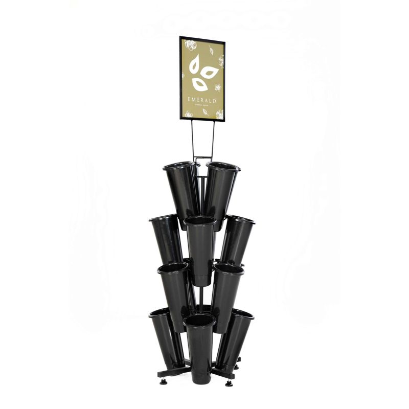 Display flower tower with top card (excl 16 vases)
