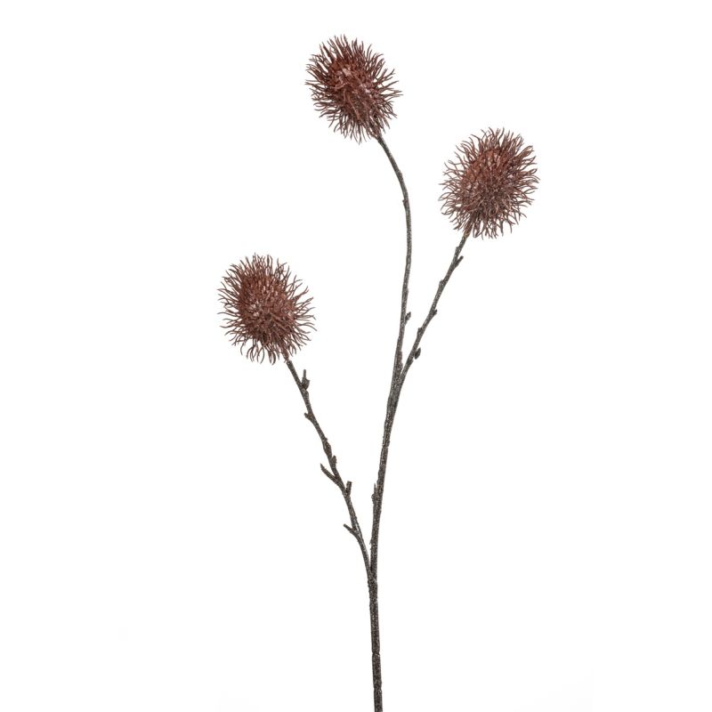 Thistle spray brown glitter 77cm