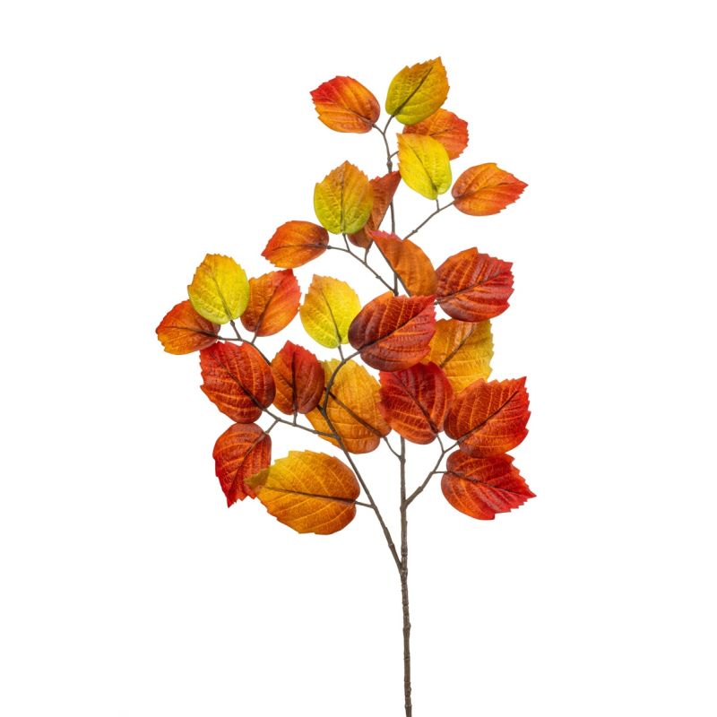 Birch lvs spray green/orange 80cm