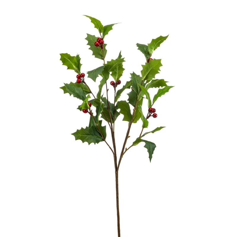 Holly berry spray green/red 90cm